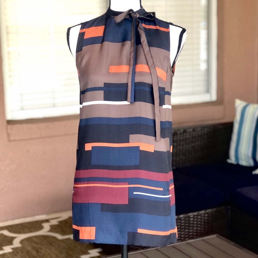 Theory Silk Sleeveless Printed Tunic Top